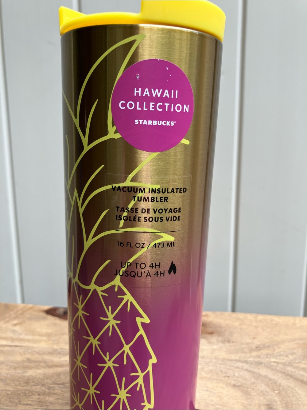 Starbucks Hawaii pink gold ombre NWT travel cup pineapple collectible 2019 - Picture 3 of 8